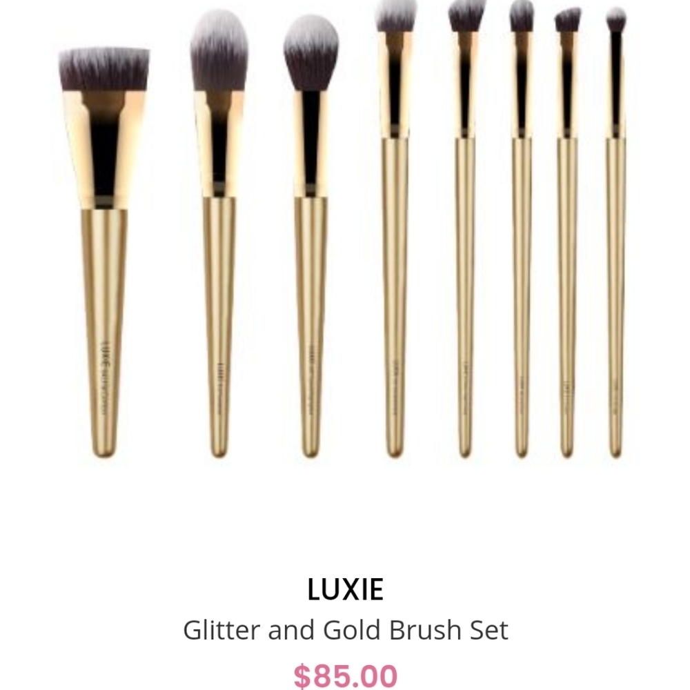 Luxie Glitter and Gold Brush set